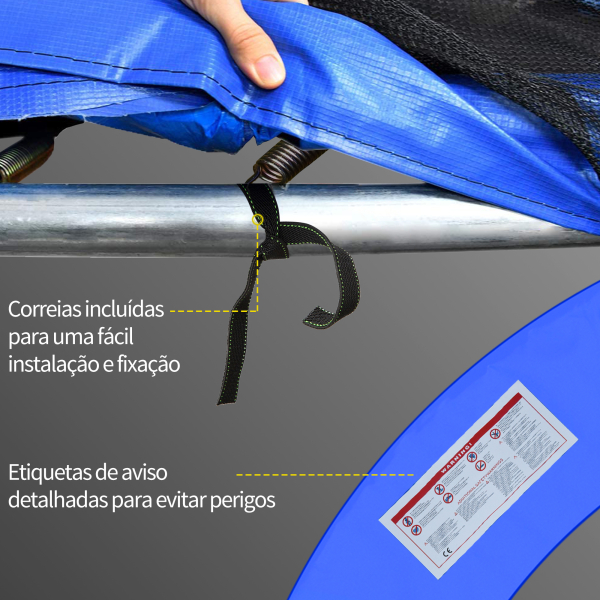 HOMCOM Cobertura de Proteção Ø305 de Borda de Trampolim Espuma de Proteção para Trampolim para Exterior Azul - Image 6