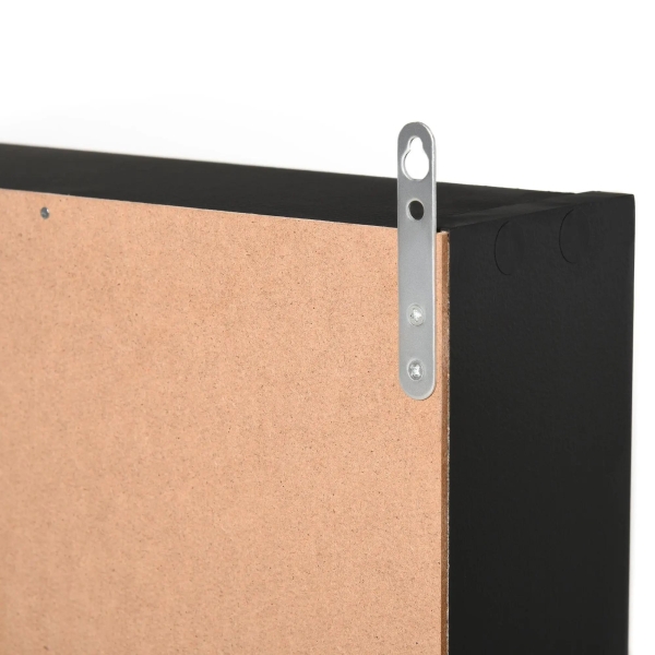 HOMCOM Vitrine de Parede de Madeira com Prateleiras Ajustáveis e 2 Portas Corredeiras de Vidro para Coleções Perfumes Bonecos de Decoração 80x9,5x60cm Preto - Image 8