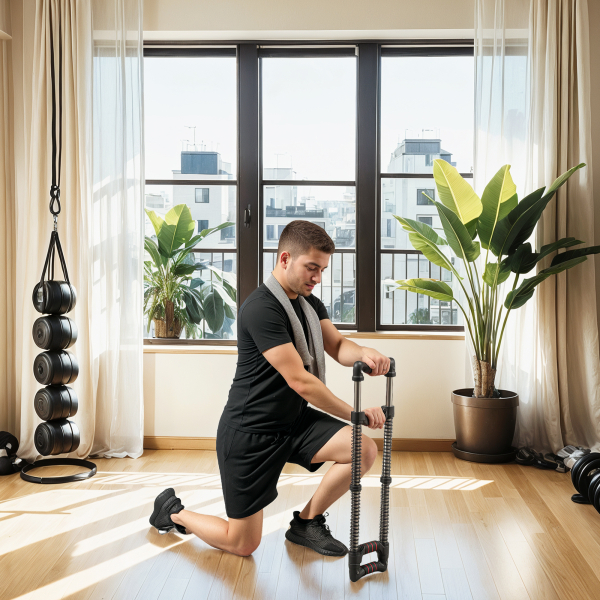 SPORTNOW Expansor de Peito Ajustável Extensor para Musculação com Resistência Ajustável 10-80 kg para Treino  Preto - Image 2