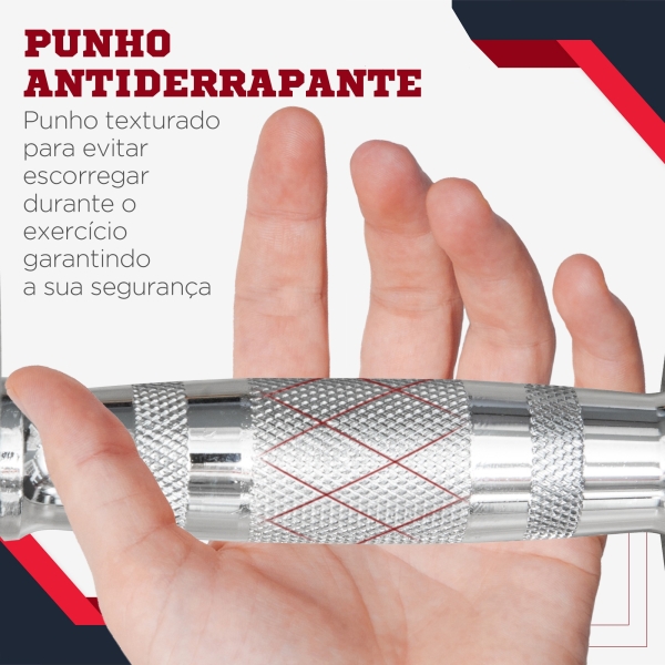 HOMCOM Conjunto de Halteres 16 kg com Barra Metálica e Cabeça Hexagonal Conjunto de Pesos para Treino 30,5x12,7 cm Preto e Prata - Image 5