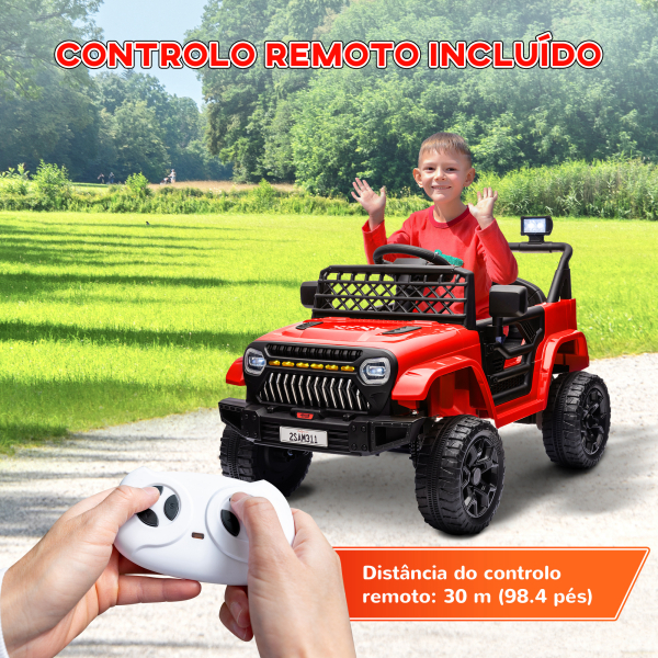 AIYAPLAY Carro Elétrico para Crianças Carro Elétrico Infantil UTV 12V com Velocidade Ajustável USB e Faróis  95x62,5x65 cm Vermelho - Image 7
