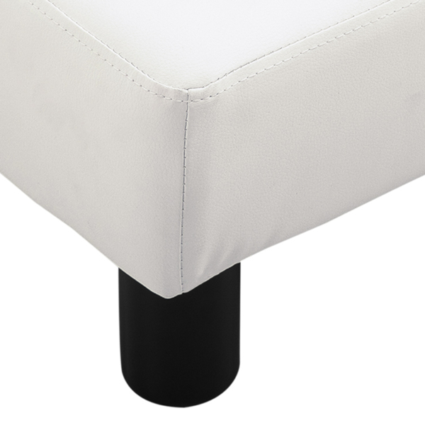 HOMCOM Apoio para os Pés Octomano Banco Pequeno Estofado em Pele Sintética com Assento Acolchoado e Pés de Plástico 40x30x24 cm Branco - Image 7