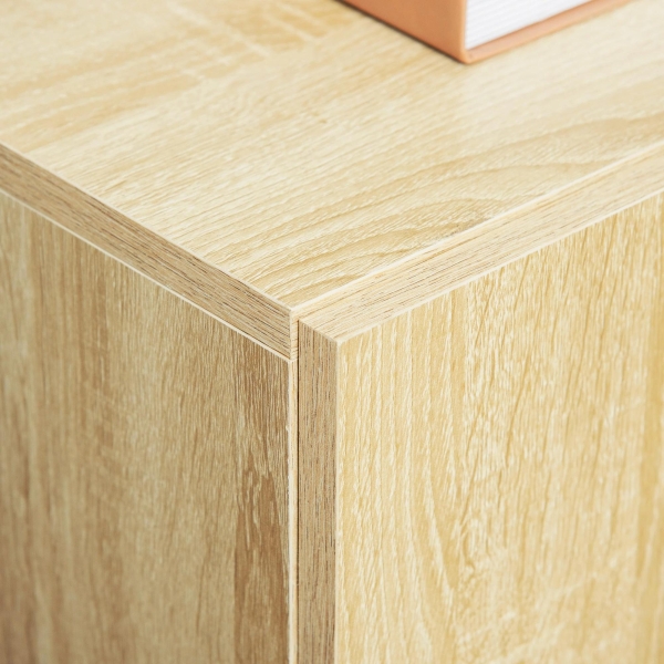 HOMCOM Aparador de Sala de Estar com 2 Portas Armário Auxiliar com 2 Prateleiras para de Livros Roupa Brinquedos Estilo Moderno 70x39x70cm Madeira natural - Image 7