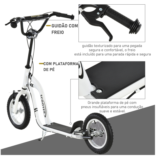 HOMCOM Trotinete com altura ajustável 2 Pneus infláveis ​​para crianças acima de 5 anos - Image 6