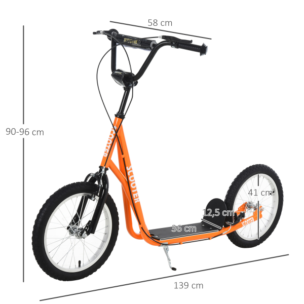 HOMCOM trotinete para crianças acima de 5 anos de altura ajustável com pneus Freio laranja - Image 3