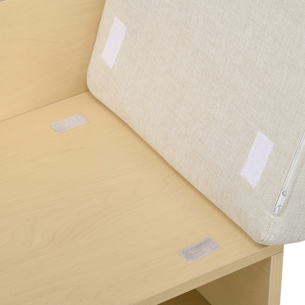 HOMCOM Banco Sapateira Sapateira de Entrada com Almofada Porta e Prateleira para Sapatos com Assento 80x35x47 cm Madeira - Image 9