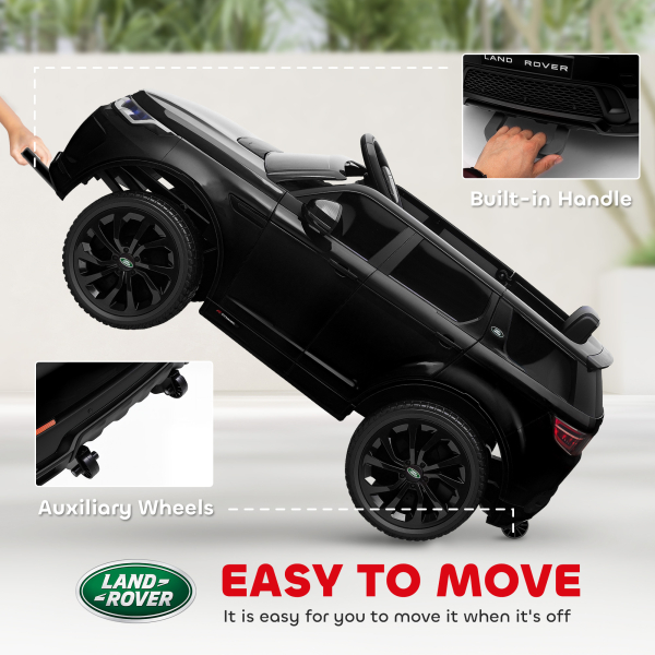 AIYAPLAY Carro Elétrico para Crianças com Licença Land Rover Discovery Sport Bateria 12V Faróis Buzina e Música 106x65,5x51 cm Preto - Image 9