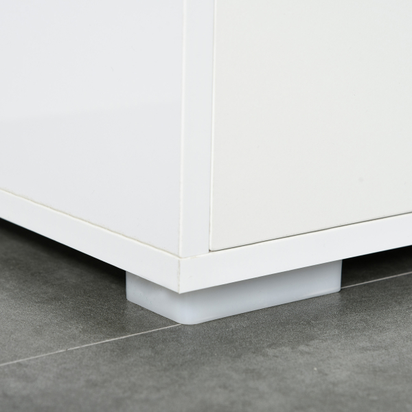 HOMCOM Aparador de Sala de Estar com 3 Portas 2 Gavetas e Prateleira Interior Ajustável Móvel Auxiliar de Armazenamento para Cozinha Dormitório Anti-Rolamento 117x36x74cm Branco - Image 9