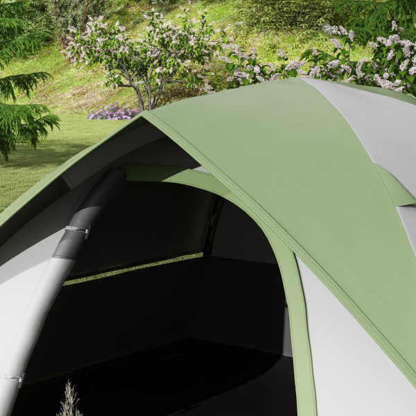 Outsunny Tenda de Campismo Dobrável para 2 Pessoas com Janela e Bolsa de Transporte Impermeável 3000 mm 210x110x150 cm Verde - Image 8