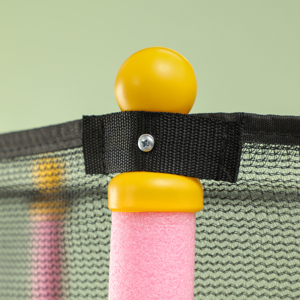 HOMCOM Trampolim para Crianças com Rede de Segurança e Estrutura de Aço para Interiores e Exteriores Carga 50kg Ø140x190 cm Rosa - Image 8