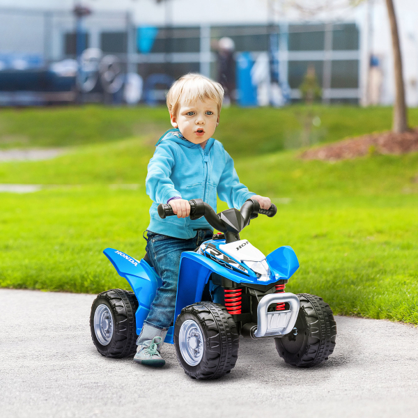 AIYAPLAY Quadriciclo Elétrico HONDA para Crianças de 18-36 Meses Quadriciclo Elétrico Infantil a Bateria 6V com Faróis LED Buzina Velocidade de 2,8km/h e Avance 65,5x35,5x43,5cm Azul - Image 2