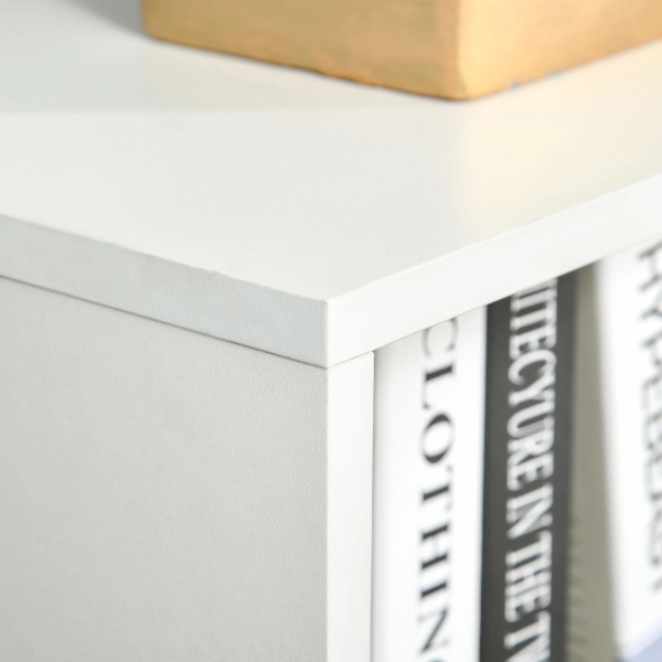 HOMCOM Estante com 3 Prateleiras Abertas e 1 Fechada com Porta Estante de Estilo Moderno para Armazenamento de Livros Brinquedos Plantas 40x30x129,5cm Branco - Image 9