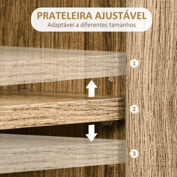 HOMCOM Cómoda de Madeira com 4 Gavetas Prateleira Ajustável e Pés de Metal para Sala de Estar Dormitório 79x39x86cm Marrom - Image 5
