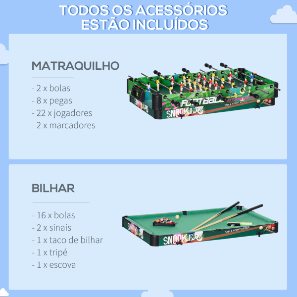 HOMCOM Mesa de Jogos 6 em 1 Dobrável Bilhar Matraquilho Ping Pong Lançamento de Anéis Hóquei no Gelo e Air Hóquei 118x104x71cm Multicor - Image 6