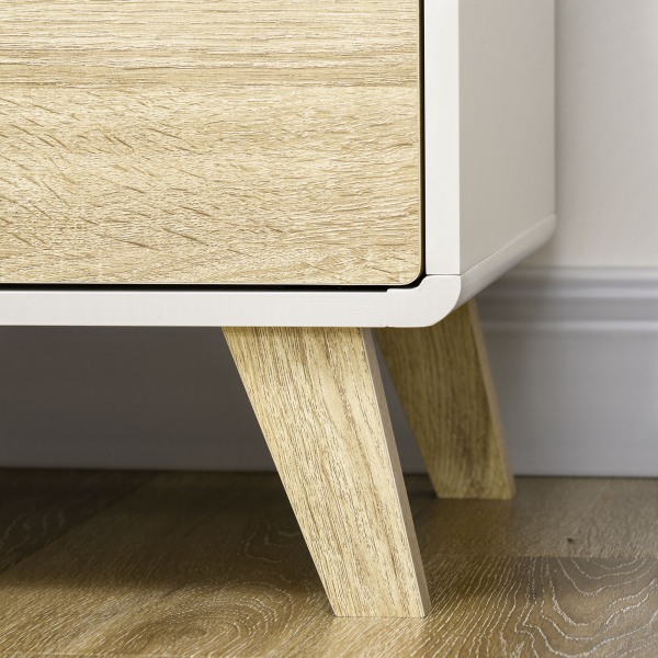 HOMCOM Aparador de Sala de Estar com Portas de Abertura a Pressão e Prateleiras Ajustáveis para Dormitório 80x40x70cm Branco e Carvalho - Image 9
