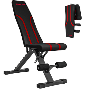 SPORTNOW Banco de Abdominais Ajustável Banco de Musculação Dobrável para Treino de Corpo Completo 82x35x42,5-107 cm Preto