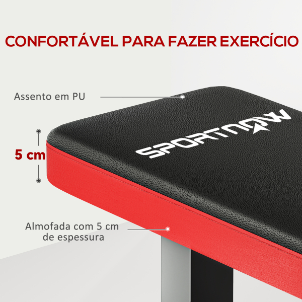 SPORTNOW Banco de Musculação Banco de Abdominais para Treino de Corpo Completo e Casa Ginásio 106x26x48 cm Preto - Image 5