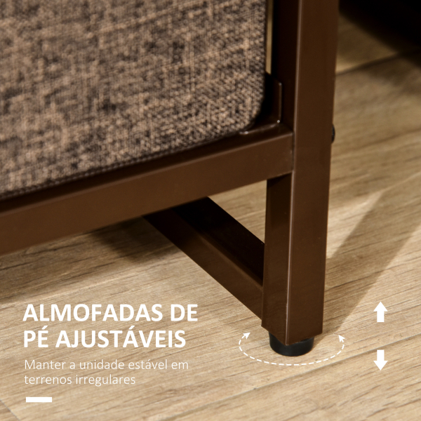 HOMCOM Cómoda com 7 Gavetas de Tecido Dobráveis Móvel Organizador com Estrutura Metálica e Antitombo 80x29x78,5 cm Multicolor - Image 6