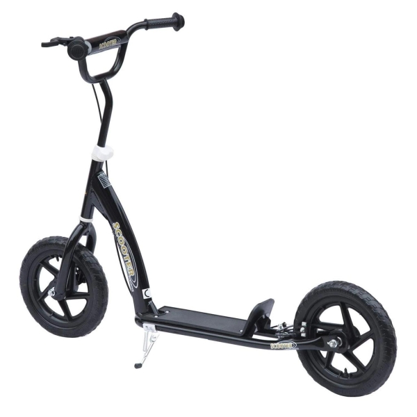 HOMCOM Trotinete para Crianças acima de 5 anos Scooter de 2 Rodas Grandes de 12 Polegadas com Freio e Guidão Ajustável em Altura Carga Máx. 100kg 120x52x80-88cm Preto - Image 8