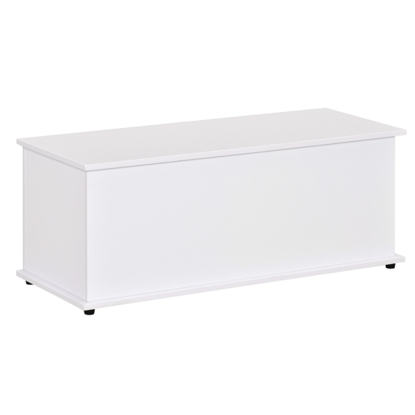 HOMCOM Baú de Armazenamento de Madeira Banco de Armazenamento para Dormitório Sala de Estar Carga Máxima 60kg 100x40x40 Branco