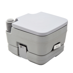 HOMCOM Sanita Portátil WC Portátil com 2 Depósitos de 10L Suporta até 200 kg Sanita para Exterior Campismo 36x42x30 cm Cinzento