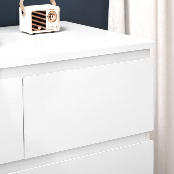 HOMCOM Cómoda Moderna com 6 Gavetas Cómoda de Madeira para Dormitório Entrada Sala de Estar 80x39x115cm Branco - Image 7