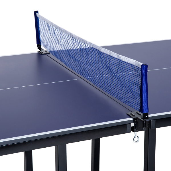HOMCOM Mesa de Ping Pong Dobrável Mesa de Ping Pong Profissional com Rede e Estrutura de Aço para Interior e Exterior 182x91x76 cm Azul - Image 7