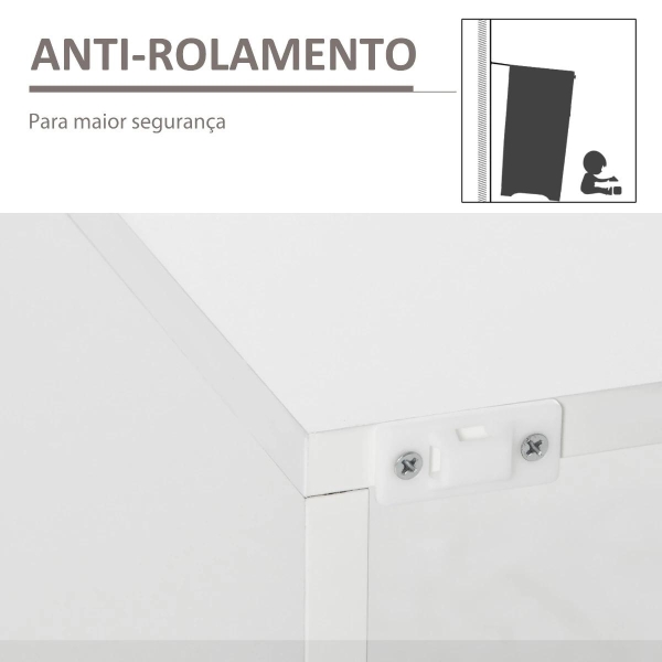 HOMCOM Aparador Moderno com Luzes LED Móvel Buffet com 1 Porta com Fechamento a Pressão e Prateleiras Ajustáveis Controle Remoto 97x35x83cm Branco - Image 8