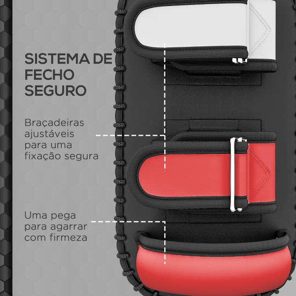 SPORTNOW Escudo de Golpe para Boxe Thai Pads 38x20x18 cm para Treinos de Boxe Kickboxing Muay Thai Kárate Preto - Image 5