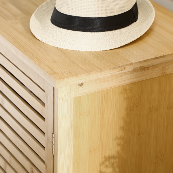 HOMCOM Sapateira de Entrada com 3 Portas de Persiana Prateleiras Ajustáveis para 16 Pares de Sapatos 100x35x80 cm Natural - Image 8