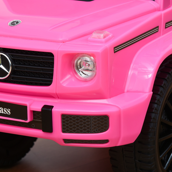 HOMCOM Carro Andador para Bebés com Licença Mercedes G350 com Compartimento de Arrumação e Volante Carga 25 kg 62,5x28,5x45 cm Rosa - Image 8