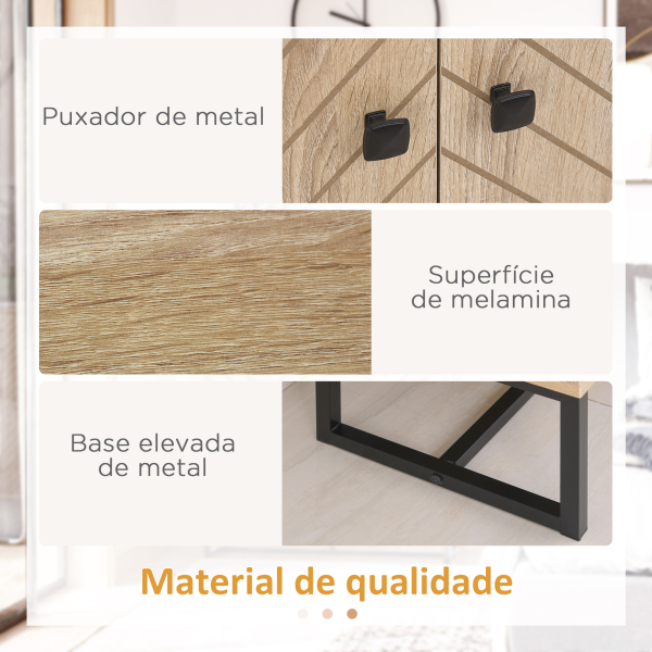 HOMCOM Aparador Sala de Estar com 2 Portas e Prateleiras Armário de Armazenamento Estilo Moderno 80x29,5x80 cm Madeira e Preto - Image 6