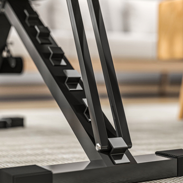 SPORTNOW Banco de Abdominais Ajustável Banco de Musculação Dobrável para Treino de Corpo Completo 82x35x42,5-107 cm Preto - Image 9