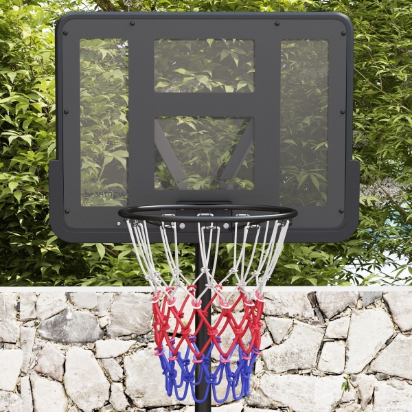 SPORTNOW Tabela de Basquetebol com Altura Ajustável 216-277 cm Aro de Basquetebol para Exterior com Rodas e Base Recarregável Preto - Image 8