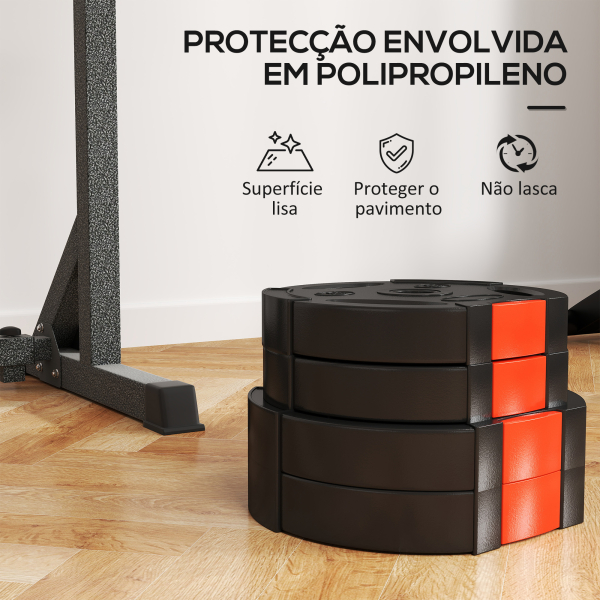 SPORTNOW Conjunto de Discos de Pesos de 4 Peças 2x7,5 kg e 2x5 kg com Orifícios de 2,5 cm para Treino Fitness Preto - Image 6