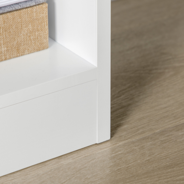 HOMCOM Estante de Madeira Estante para Livros com 1 Gaveta e 9 Compartimentos de Armazenamento 60x26x158cm Branco - Image 7
