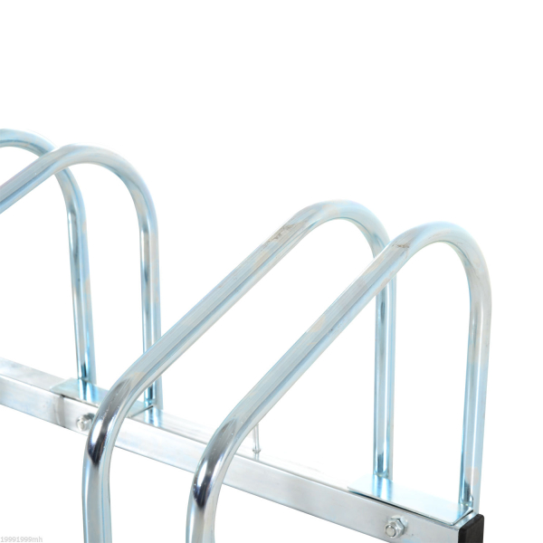 HOMCOM Estacionamento para 3 Bicicletas Suporte de Aço para Estacionar Bicicletas no Chão para Interior e Exterior 76x33x27cm Prata - Image 8