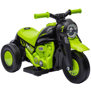 AIYAPLAY Mota Elétrica para Crianças Mota a Bateria 6V com Função de Bolhas Farol Música Motocicleta para Crianças com Velocidade 3km/h Carga 30 kg Verde