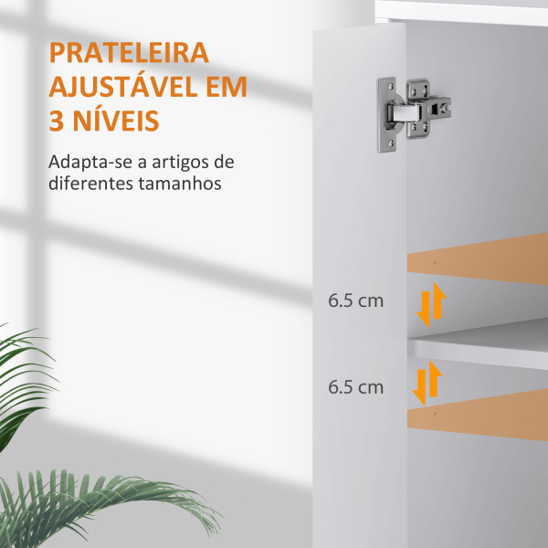 HOMCOM Aparador de Sala de Estar com Prateleira Ajustável Móvel para TV para Quarto Sala de Estar 107x35x80 cm Branco - Image 5