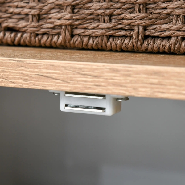 HOMCOM Estante para Livros com Múltiplas Prateleiras Abertas e 1 Armário com Porta Dupla Estante de Armazenamento para Escritório Sala de Estar 80x35x97cm Madeira Natural - Image 7