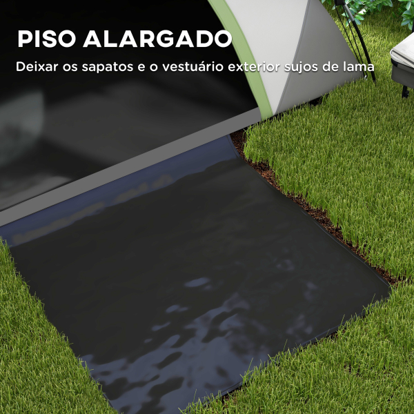Outsunny Tenda de Campismo Dobrável para 2 Pessoas com Janela e Bolsa de Transporte Impermeável 3000 mm 210x110x150 cm Verde - Image 5
