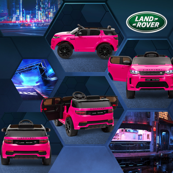 AIYAPLAY Carro Elétrico para Crianças com Licença Land Rover Discovery Sport Bateria 12V Faróis Buzina e Música 106x65,5x51 cm Rosa - Image 9