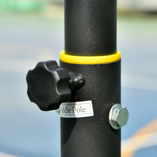 HOMCOM Tabela de Basquetebol para Exterior com Altura Ajustável  206-260 cm Rodas e Base Recarregável Preto - Image 9
