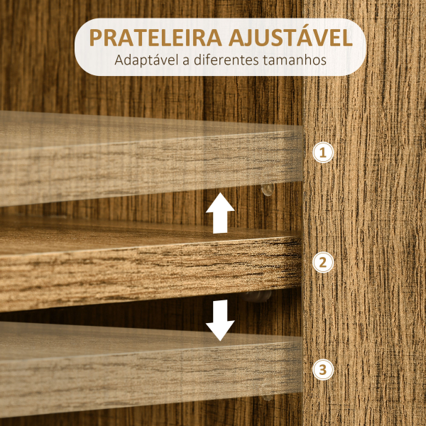 HOMCOM Cómoda de Madeira com 4 Gavetas Porta Prateleira Ajustável e Pés de Metal para Sala de Estar Dormitório 79x39x86cm Marrom - Image 5