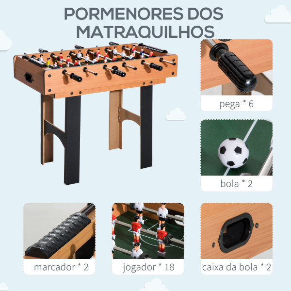 HOMCOM Mesa Multi-Jogos 4 em 1 Mesa de Jogos para Crianças acima de 6 Anos Matraquilho para Crianças Mesa de Bilhar Mesa de Ping-Pong 87x43x73 cm Madeira e Preto - Image 8