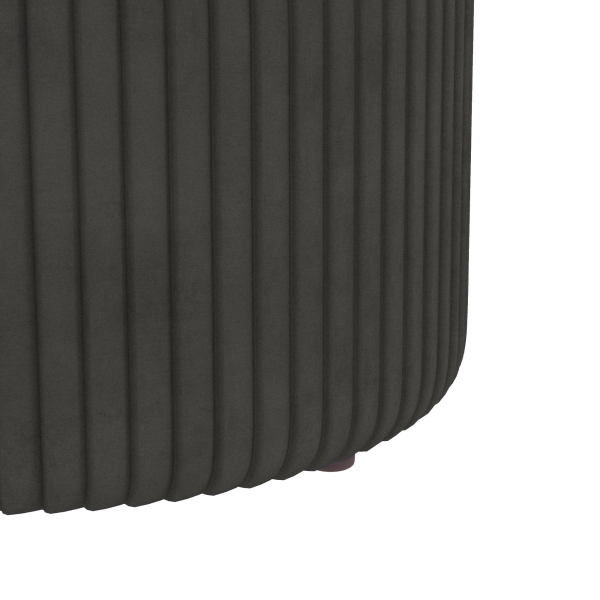 HOMCOM Banco de Armazenamento para Dormitório Puff de Arrumação Estofado em Veludo com Pés Antiderrapantes Ø36x44 cm Cinza - Image 8