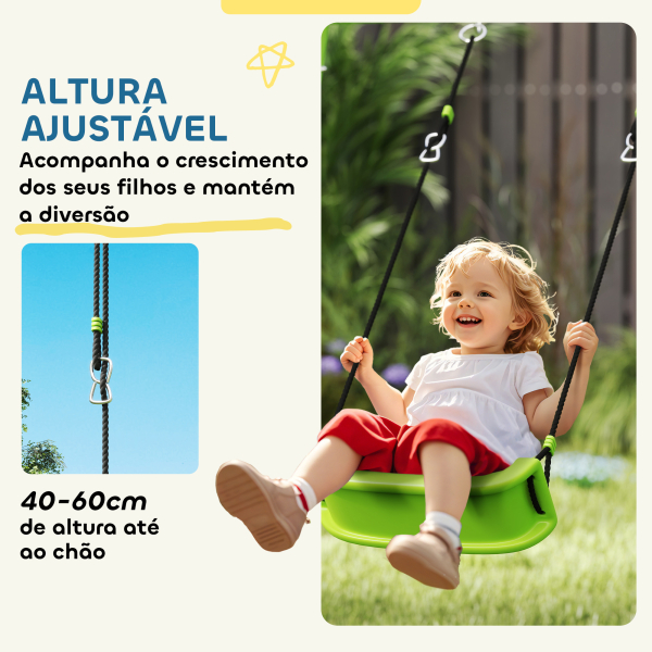 AIYAPLAY Baloiços para Crianças 4 em 1 Baloiços Jardim Exterior com Baloiço Planador Baliza de Futbol e Aro de Basquetebol Verde - Image 5