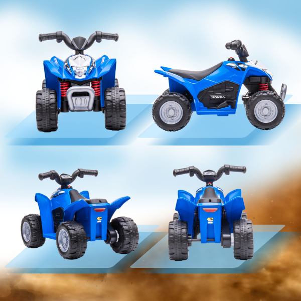 AIYAPLAY Quadriciclo Elétrico HONDA para Crianças de 18-36 Meses Quadriciclo Elétrico Infantil a Bateria 6V com Faróis LED Buzina Velocidade de 2,8km/h e Avance 65,5x35,5x43,5cm Azul - Image 8