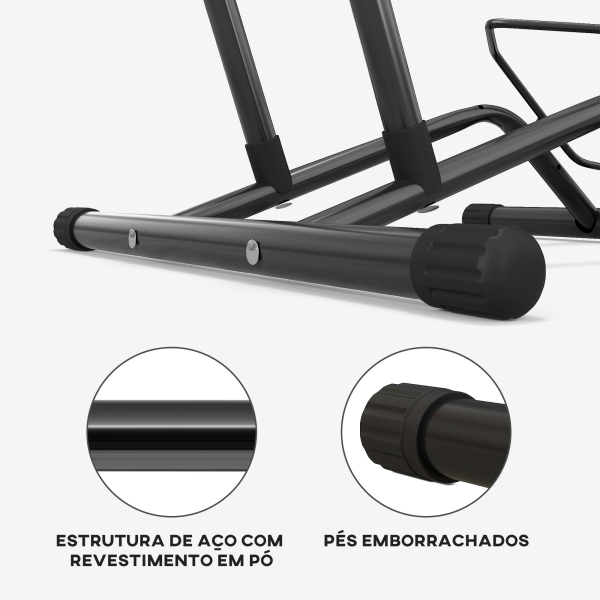 SPORTNOW Estacionamento para Bicicletas Suporte para Bicicletas de Aço para Interior e Exterior 59x41x38 cm Preto - Image 6