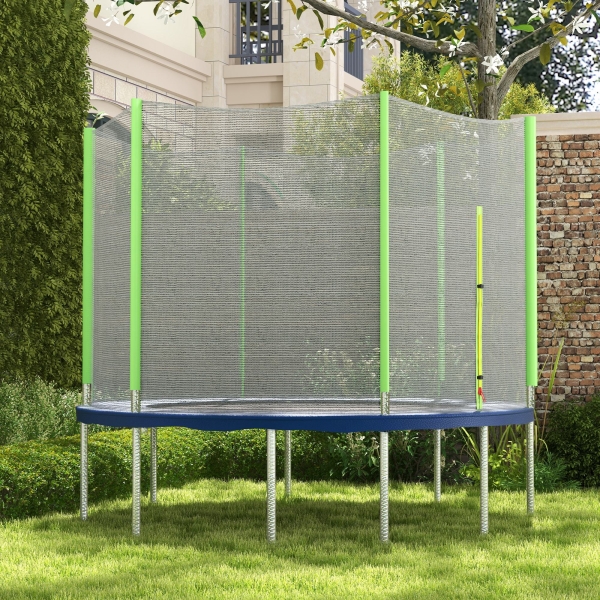 SPORTNOW Rede de Segurança para Trampolim Ø244 cm Rede de Substituição de Trampolins com Fecho de Correr para 6 Postes Verde - Image 2